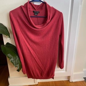 Trouve draped scoop neck red cashmere top size xs